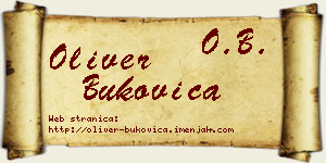Oliver Bukovica vizit kartica